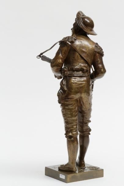 ANFRIE Charles (1833-1905) "Le Joueur de banjo", fin XIXe, sujet en bronze à patine...