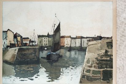 APOL Armand (1879-1950) "Écluse" et "L'Entrée du bassin", début XXe, deux lithographies...