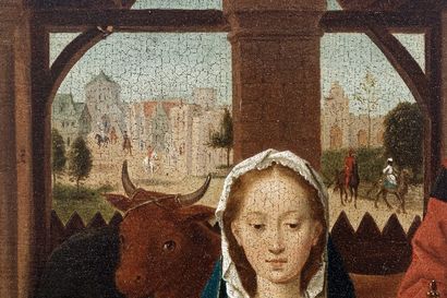 MEMLING Hans (circa 1433-1494) [d'après] "La Présentation de l'Enfant", XIXe, huile...