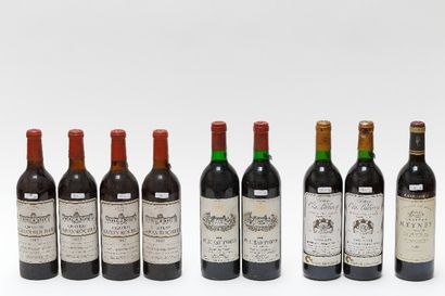 null BORDEAUX (SAINT-ESTÈPHE), rouge, ensemble de neuf bouteilles :

- Château Lafon...