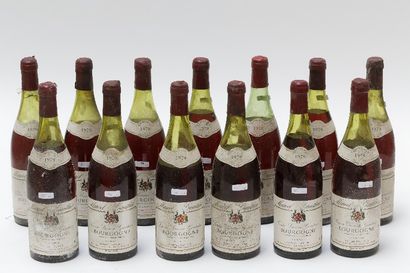 null BOURGOGNE, rouge, Cuvée Agnès Gauthier 1979, treize bouteilles [étiquettes altérées,...
