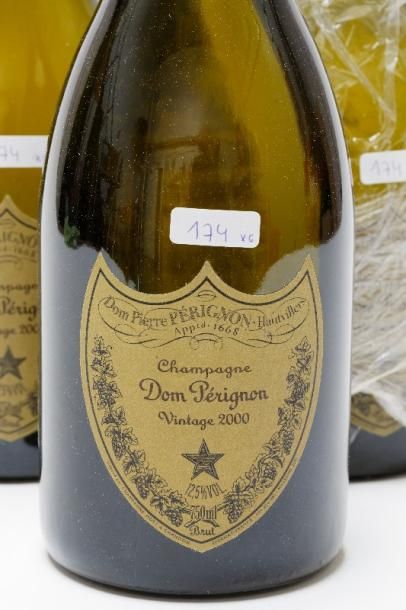 null CHAMPAGNE, blanc effervescent, Dom Pérignon, brut 2000, six bouteilles [légères...