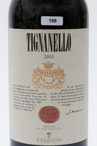 null ITALIE (TOSCANE), rouge, Antinori Tignanello 2003, un magnum.