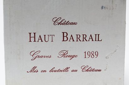 null BORDEAUX (GRAVES), rouge, Château Haut-Barrail 1989, douze bouteilles [bas-...