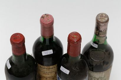 null BORDEAUX, rouge, ensemble de quatre bouteilles :

- (PREMIÈRES-CÔTES-DE-), Château...