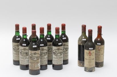 null BORDEAUX (MOULIS), rouge, ensemble de onze bouteilles :

- Château Poujeaux...