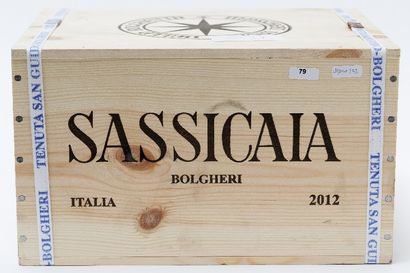 null ITALIE (TOSCANE), rouge, Sassicaia 2012, six bouteilles dans leur caisse d'origine...