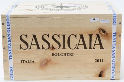 null ITALIE (TOSCANE), rouge, Sassicaia 2011, six bouteilles dans leur caisse d'origine...