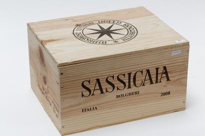 null ITALIE (TOSCANE), rouge, Sassicaia 2008, six bouteilles dans leur caisse d'origine...