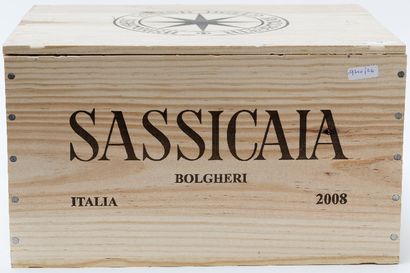null ITALIE (TOSCANE), rouge, Sassicaia 2008, six bouteilles dans leur caisse d'origine...