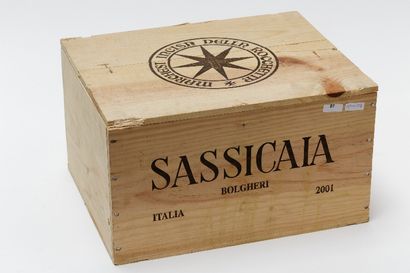 null ITALIE (TOSCANE), rouge, Sassicaia 2001, six bouteilles dans leur caisse d'origine...