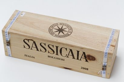 null ITALIE (TOSCANE), rouge, Sassicaia 2008, un magnum dans sa boîte d'origine ...