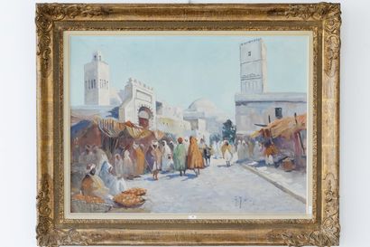 GALLAND Gilbert (1870-1956) [attribué à] "Scène orientale", circa 1900, huile sur...