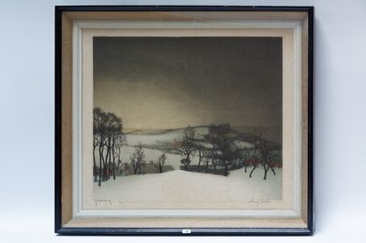 HEBBELINCK Roger (1912-?) & DE SAEDELEER Valerius (1867-1942) "Paysage hivernal",...