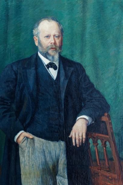 VAN RYSSELBERGHE Théo (1862-1926) [attribué à] "Portrait de L. Mayer", XIXe, huile...