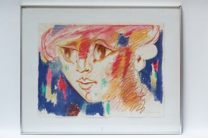 SOMVILLE Roger (1923-2014) "Femme-soleil", XXe, lithographie polychrome, signée en...