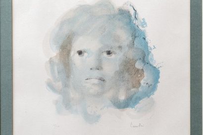 FINI Leonor (1908-1996) "Visage bleu", XXe, lithographie, signée en bas à droite...