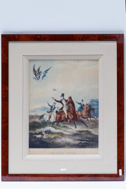 null Lot de huit estampes :

- ELIOTT Harry (1882-1959), "Scènes de chasse à courre",...