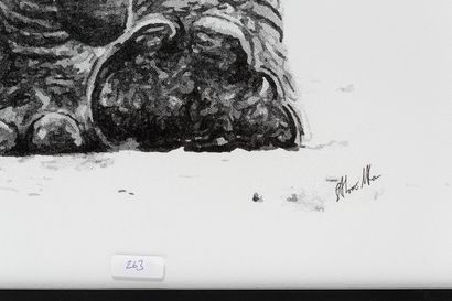 MALOU Salomé "Éléphant", XXIe, estampe, tirage n°2/25 au dos, 66,5x42 cm.