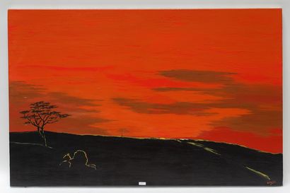 DU BOISPEAN Jean-Yves "Terra incognita ubi sunt Leones", XXIe, acrylique sur toile,...