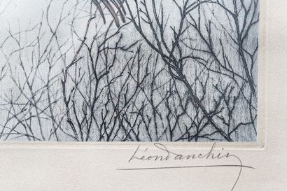 DANCHIN Léon (1887-1938) "Faisan", lithographie polychrome, XXe, signée en bas à...