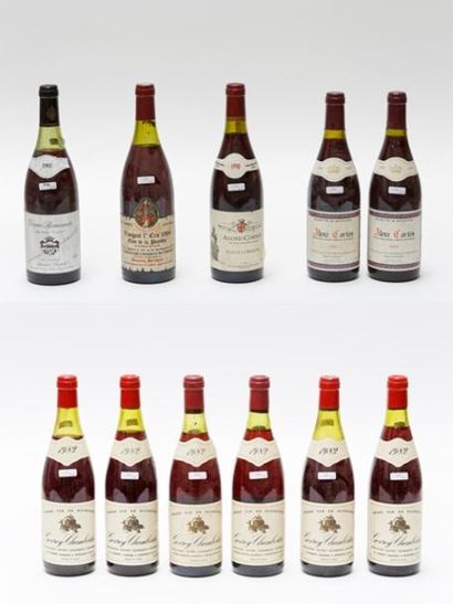 null BOURGOGNE, rouge, ensemble de onze bouteilles :

- (VOSNE-ROMANÉE), Armand Dartois...