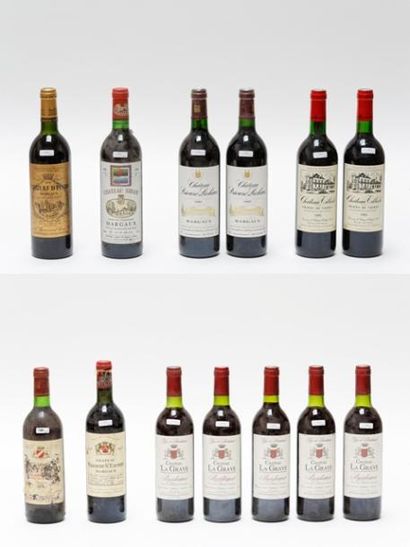 null BORDEAUX, rouge, ensemble de treize bouteilles :

- (MARGAUX), Château Pontet-Chappaz,...