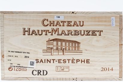 null BORDEAUX (SAINT-ESTÈPHE), rouge, Château Haut-Marbuzet 2014, douze bouteilles...
