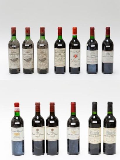 null BORDEAUX, rouge, ensemble de treize bouteilles :

- (PAUILLAC), Château Pontet-Canet,...