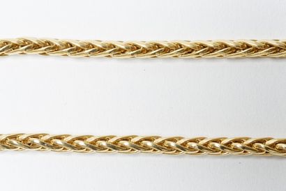 null URBANO, demi-parure (collier et bracelet) à mailles souples en or jaune 18k,...