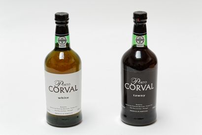 null PORTUGAL (PORTO), Corval tawny & white, deux bouteilles en coffret.