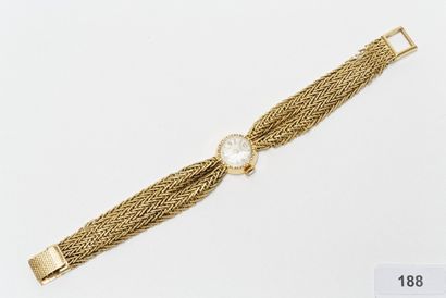 null ENICA JEWELS, montre-bracelet de dame en or jaune 18k, cadran ovale ciselé,...