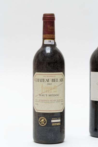 null BORDEAUX, rouge, ensemble de huit bouteilles :

- (HAUT-MÉDOC), Château Bel-Air,...