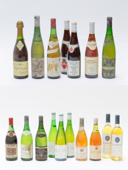 null VARIA, dix-sept bouteilles :

- ALSACE (GEWURZTRAMINER), blanc liquoreux, Cuvée...