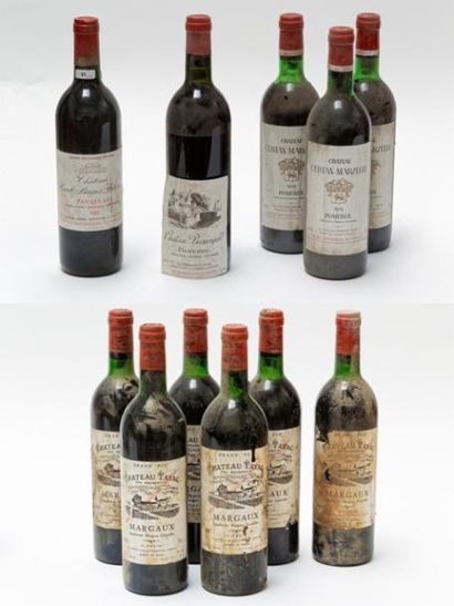 null BORDEAUX, rouge, ensemble de onze bouteilles :

- (POMEROL), Château Certan-Marzelle...