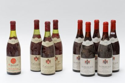 null BOURGOGNE (ECHÉZEAUX), rouge, ensemble de neuf bouteilles :

- Domaine Lamarche...