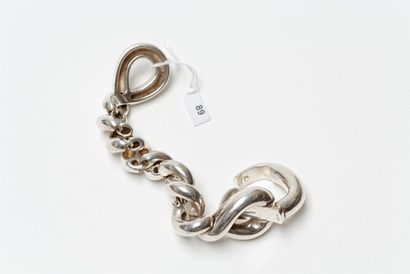 null HERMÈS - PARIS, bracelet articulé "Torsade" en argent, marque et poinçons, l....