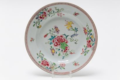 null CHINE, ensemble de huit assiettes (une suite de quatre et deux paires) à décor...