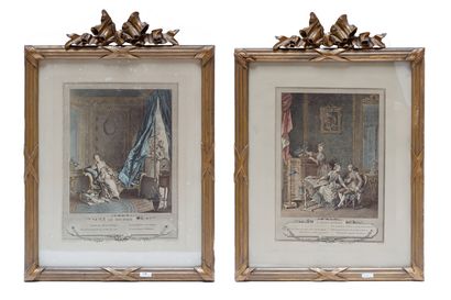 null MALEUVRE Pierre (1740-1803), "Le Boudoir" et "L'Occupation", paire d'estampes...