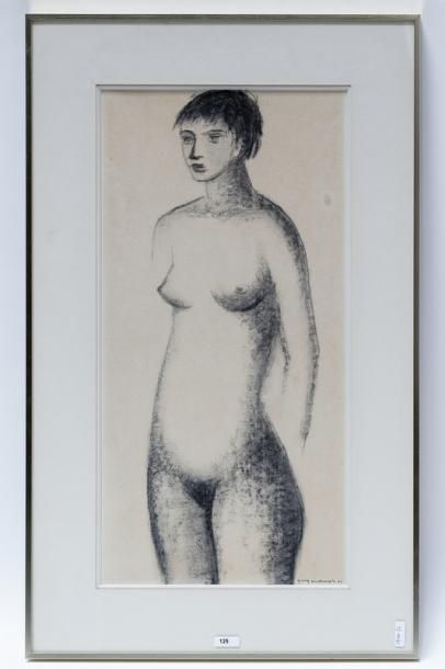 null VINDEVOGEL Geo (1923-1977), "Nu debout", phototype encadré, 49,5x24,5 cm.