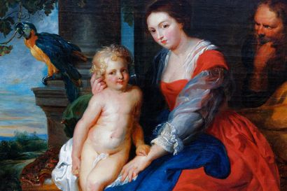 null RUBENS Pierre Paul (1577-1640) [d'après], "La Sainte Famille au perroquet",...