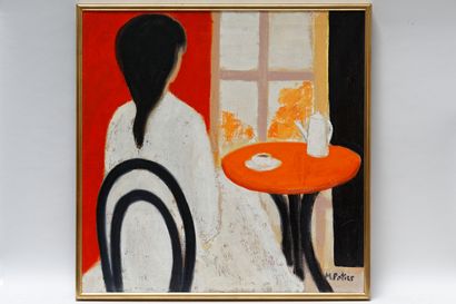 null POTIER Maurice (1926-2002), "Femme dans un intérieur", 1983 / 1989, huile sur...