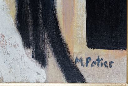 null POTIER Maurice (1926-2002), "Femme dans un intérieur", 1983 / 1989, huile sur...