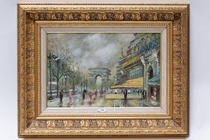 null BOUTRY Paul (1936), "Paris - Les Champs-Élysées", XXe, huile sur panneau, signée...