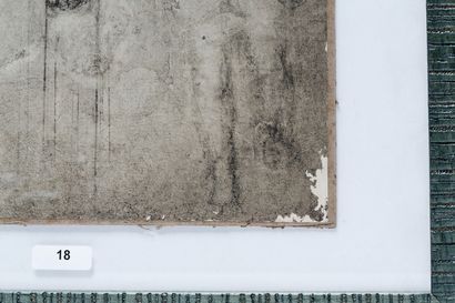 null ANONYME, "Étude pour une crucifixion", XXe, dessin sur carton, 37,8x24,7 cm...