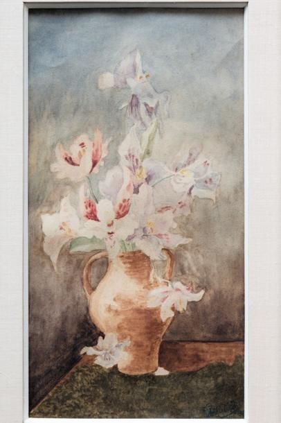 null TASTENOE Léopold (1864-1933) [attribué à], "Paysage automnal", 1916, aquarelle,...