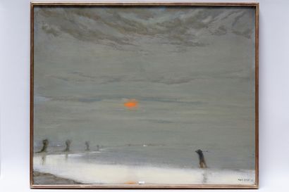 null VAN HOOF, "Crépuscule", [19]78, huile sur toile, signée et datée en bas à droite,...