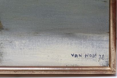 null VAN HOOF, "Crépuscule", [19]78, huile sur toile, signée et datée en bas à droite,...