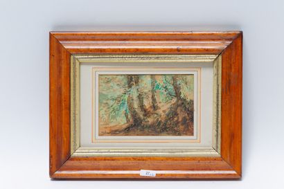 null BASTIEN Alfred (1873-1955), "Sous-bois" et "Forêt", circa 1900, deux aquarelles...