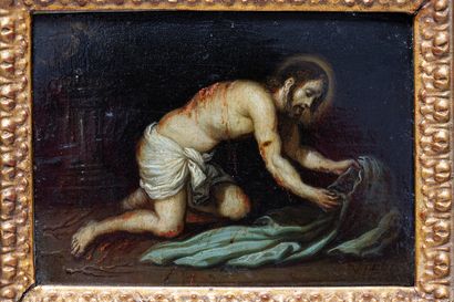 null ANONYME, "Lamentation du Christ", vraisemblablement XVIIe, huile sur cuivre,...
